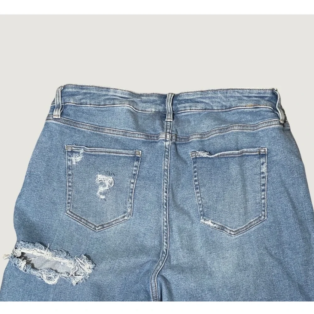 Ava & Viv Distressed Cropped Straight Leg Jeans 18W Grunge Streetwear‎ Y2K Edgy